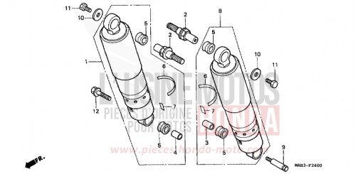 REAR CUSHION VT1100C2X de 1999